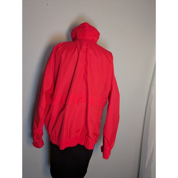Vintage 1980s Red High-Neck Lightweight Winter Ski Jacket With Blue Zipper Pull - Picture 9 of 12
